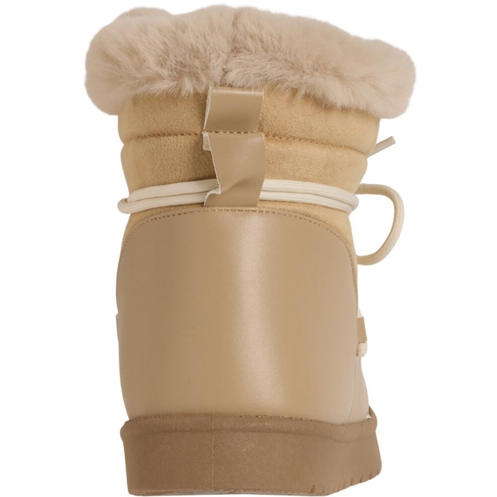 NEW Aspen Puffy Faux-Shearling Lace Boots in sand for women 1125 2s7 - Picture 4 of 6